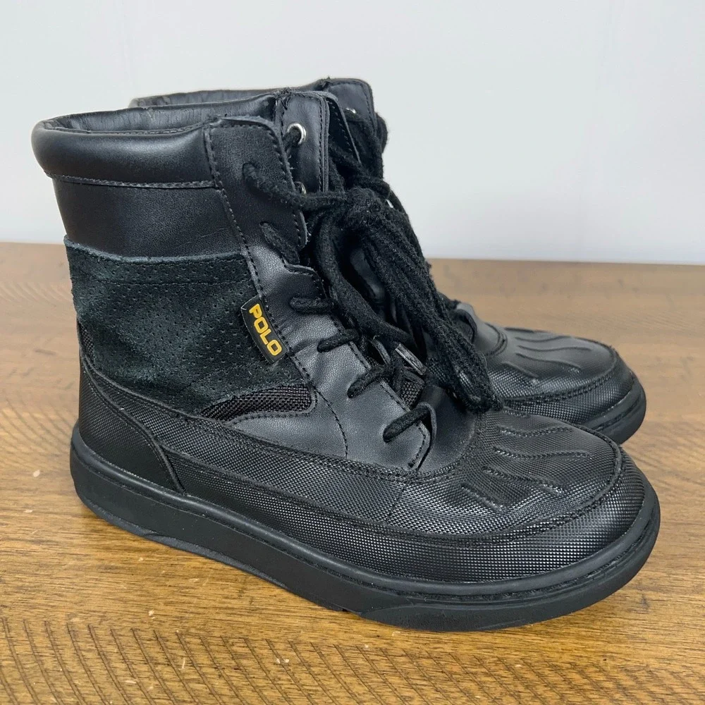 Polo Ralph Lauren Boots Toddler 1 Black Lansing Snow Winter Lace Up Outdoor